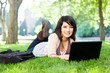Mixed race college student with laptop