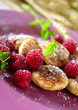 poffertjes mit himbeeren
