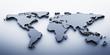 3D render blue world map