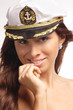 Sexy beautiful woman captain cap isolated Sexy beautiful woman captain cap isolated