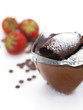 choco dessert in glass with strawberries