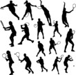 Vector: tennis players collection - vector tennis players collection - vector