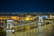 The Budapest Chain bridge and night panorama