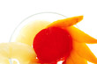 exotic tropical fruits in glass