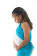 Photo: Beautiful pregnant woman holding her stomach Beautiful pregnant woman holding her stomach