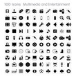 100 Icons - Multimedia and Entertainment Set