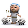 Jesus and flock of sheep
