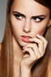 Lovely woman model with sexy fashion evening make-up Lovely woman model with sexy fashion evening make-up