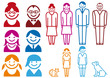 family icon set, vector