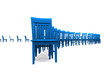 3D Stuhlreihe - Blau 3D Stuhlreihe - Blau