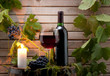 red wine bottle and glass background