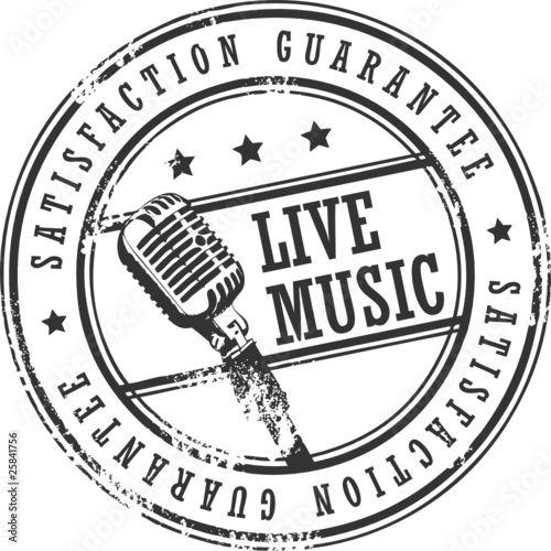 Vektor: Grunge rubber stamp with the word live music written inside Grunge rubber stamp with the word live music written inside