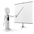 3d man, conference, standing near a blank board 3d man, conference, standing near a blank board