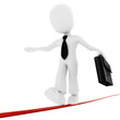 3d man, businessman walking on thin line 3d man, businessman walking on thin line