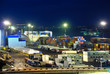 Port warehouse with cargoes and containers