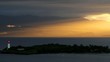 Phare de l'îlet du Gosier au soleil couchant.