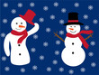 Happy Snowmen Vector Illustration