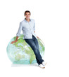International business man with the world at his feet