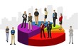 group of business people over chart
