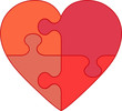 Hart in puzzle - love illustration - vector Hart in puzzle - love illustration - vector