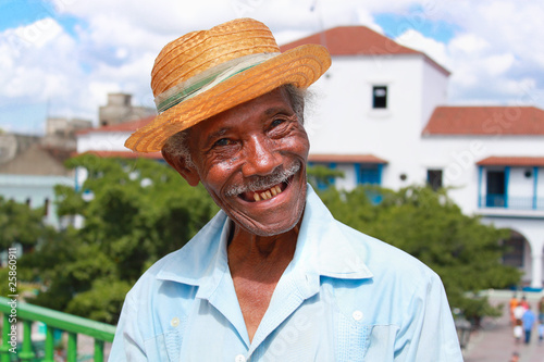 Photo: Old sympathetic cuban man with straw hat , Cuba Old sympathetic cuban man with straw hat , Cuba