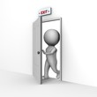 Human entering through the door - a 3d image
