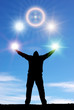 Silhouett eof man and sunshine