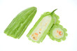 Bitter Melon With Sliced Section Showing The Seeds Bitter Melon With Sliced Section Showing The Seeds