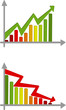 Graph with arrow - vector Graph with arrow - vector