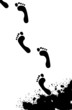 Black splash foot prints background - vector Black splash foot prints background - vector