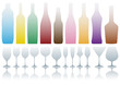 bottles and glasses, vector