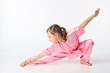 Girl in a pink kimono