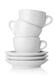 Coffee cups with saucers