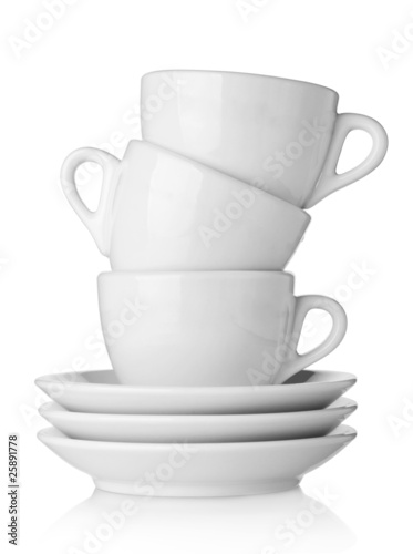 Photo: Coffee cups with saucers Coffee cups with saucers