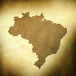 Brazil map on grunge background