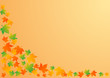 Vector: Vector illustration an autumn orange background with leaves Vector illustration an autumn orange background with leaves