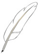 Vector illustration a white feather of a bird in the form of the Vector illustration a white feather of a bird in the form of the