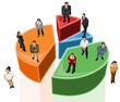group of business people over chart