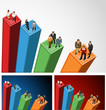 group of business people over chart