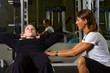 Woman doing situps Woman doing situps