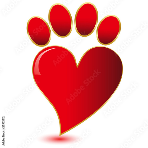 Paw Print Love.Vector