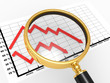 3d the graph c magnifying glass on a white background 3d the graph c magnifying glass on a white background