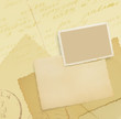 vintage stack papers with instant frame