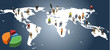 group of business people over earth map