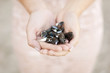 Woman holding shells Woman holding shells