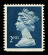 English Used Second Class Postage Stamp, circa 1989