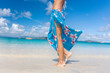 woman walking on beach