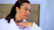 Sophisticated lady relaxing at a luxury health & beauty spa