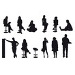 Collection de silhouettes au travail Collection de silhouettes au travail