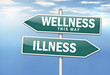 Wegweiser "Wellness vs Krankheit"